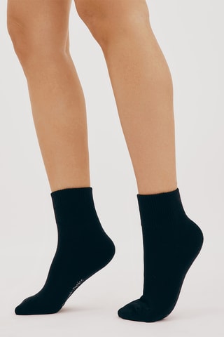 2 pares de meias em algodão biológico - Preto e azul-noite