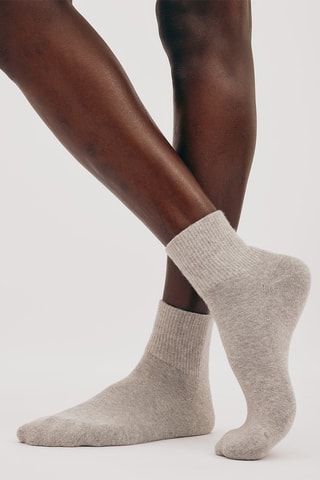 2 pares de meias em algodão biológico - Cinzento mesclado