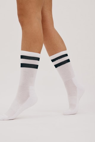 2 pares de meias em algodão biológico - Branco e preto