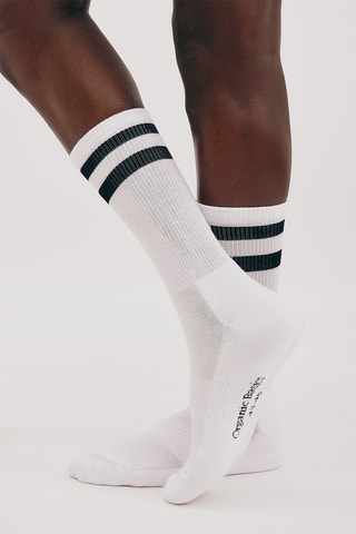 2 pares de meias em algodão biológico - Branco e preto