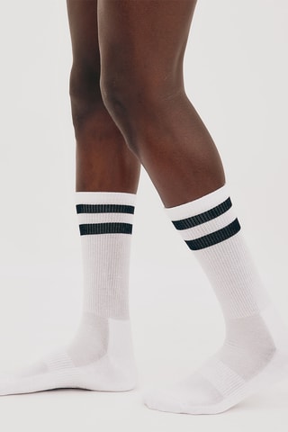 2 pares de meias em algodão biológico - Branco e preto