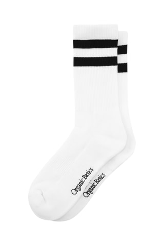 2 pares de meias em algodão biológico - Branco e preto