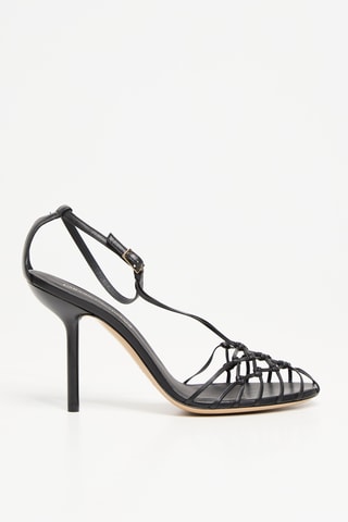 Sandalias de piel de tacón - Negro - EA7