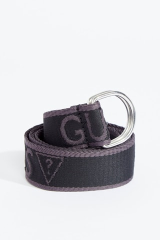 Ceinture à double boucle en cuir - Noir