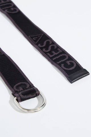 Ceinture à double boucle en cuir - Noir