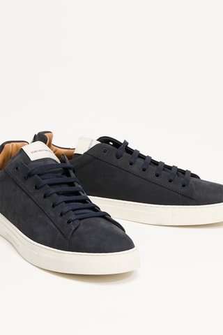 Baskets en cuir de veau - Bleu marine - EA7