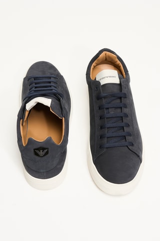 Baskets en cuir de veau - Bleu marine - EA7