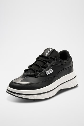 Zapatillas de piel con plataforma Kyrki- Negro