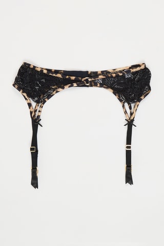 Liguero Nina - Negro y beige