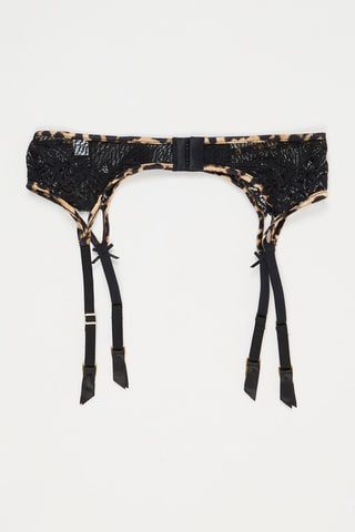 Liguero Nina - Negro y beige