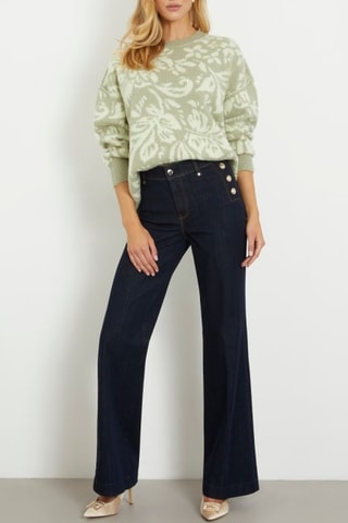 Pull Stasia - Vert olive et blanc