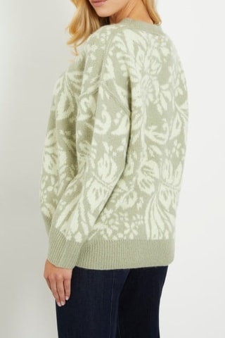 Pull Stasia - Vert olive et blanc
