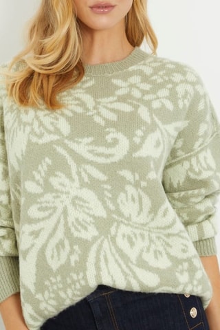 Pull Stasia - Vert olive et blanc