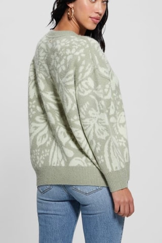 Pull Stasia - Vert olive et blanc