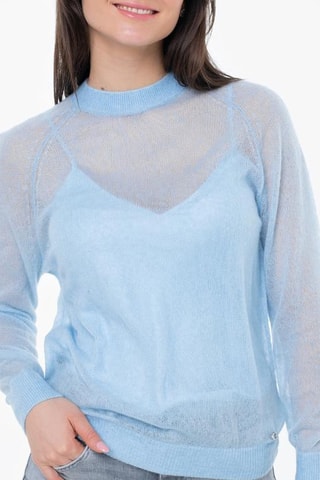 Pull en laine et alpaga Izabella - Bleu clair