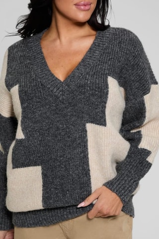 Jersey Panama - Gris y beige