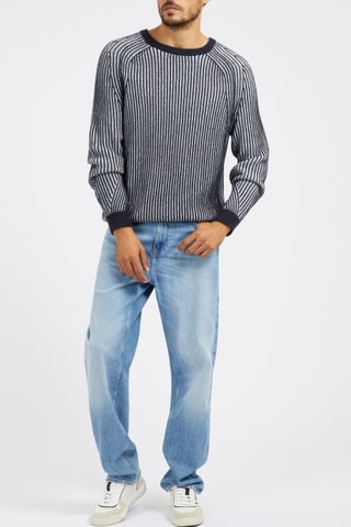 Jersey Plaited Boucle Allan - Azul marino