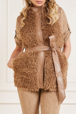 Gilet réversible sans manches - Beige