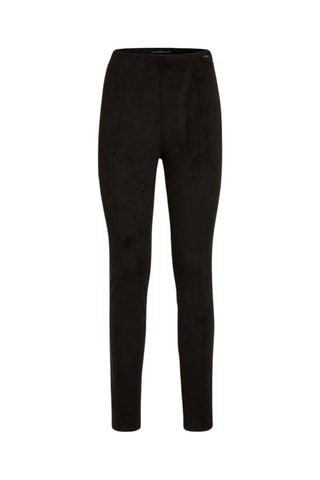 Calças slim de cintura subida Preto