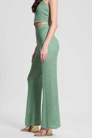 Pantalon palazzo taille haute - Vert d'eau
