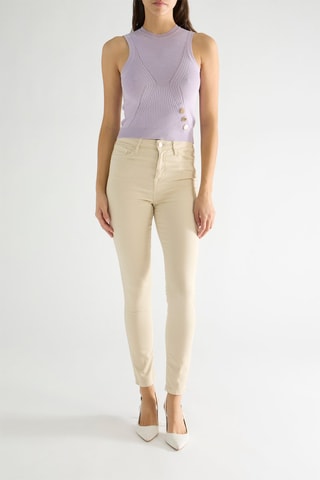 Pantalon skinny taille haute Tamara - Beige