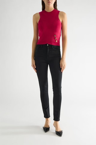 Pantalón skinny fit de tiro alto Tamara - Negro