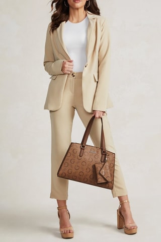 Pantalon regular 7/8 - Beige