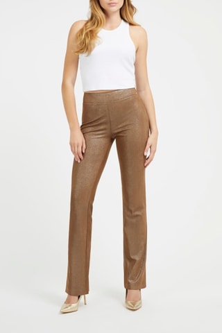 Pantalón skinny fit de tiro alto - Marrón