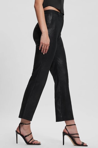 Pantalón recto de tiro alto - Negro