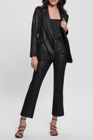 Pantalón recto de tiro alto - Negro