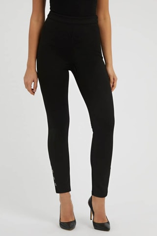 Pantalón slim fit de tiro alto - Negro