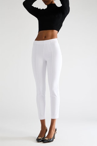 Pantalon 7/8 taille haute - Blanc