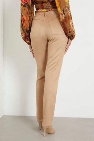 Pantalon regular taille haute - Beige