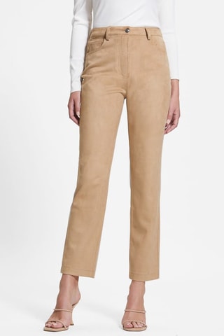 Pantalon regular taille haute - Beige