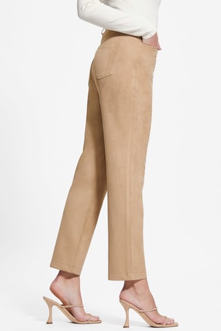 Pantalon regular taille haute - Beige