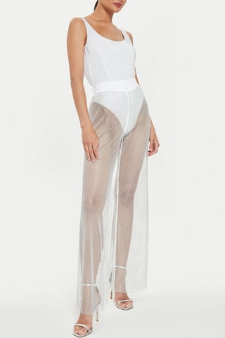 Pantalon taille haute - Blanc