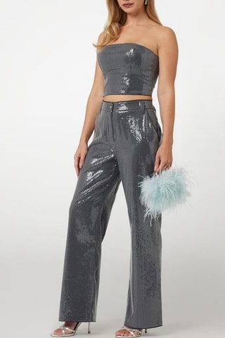 Pantalón cargo de tiro alto - Gris oscuro