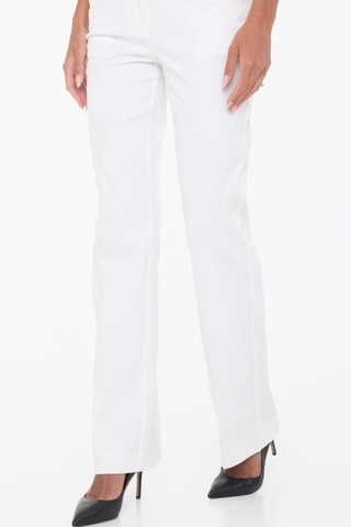 Pantalon straight Glam de fleur - Blanc