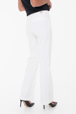 Pantalon straight Glam de fleur - Blanc