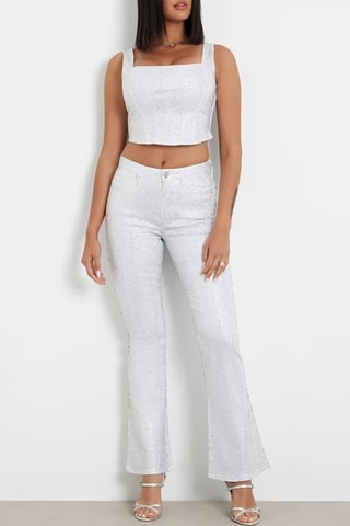 Pantalon flare 1981 - Blanc