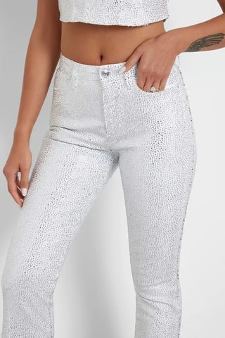 Pantalon flare 1981 - Blanc