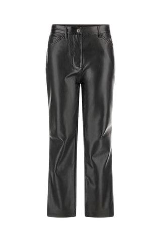 Pantalón recto 7/8 de tiro alto - Negro