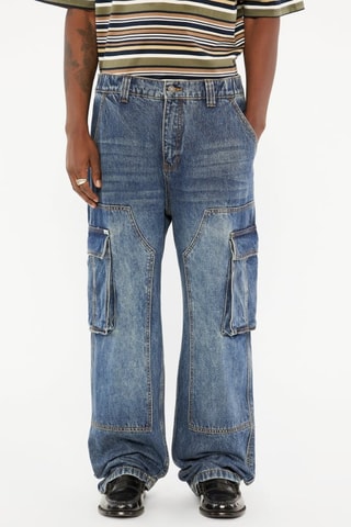 Jean cargo - Bleu foncé