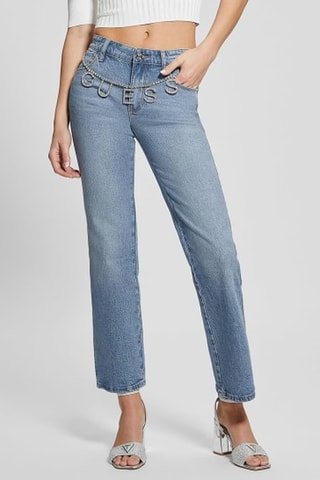 Calças de ganga straight Elysian - Azul-claro