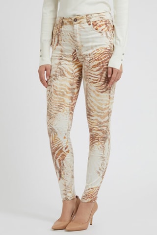 Vaquero skinny fit de tiro alto - Beige