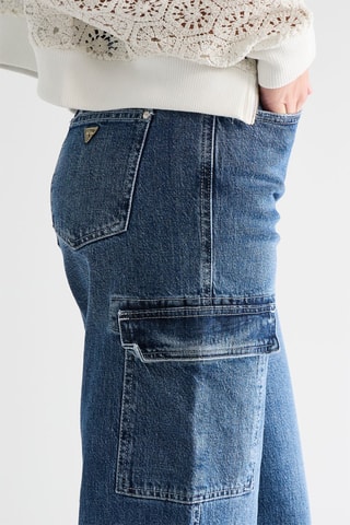 Calças de ganga cargo - Azul-marinho