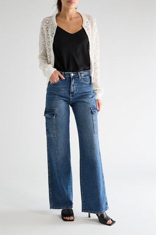 Calças de ganga cargo - Azul-marinho