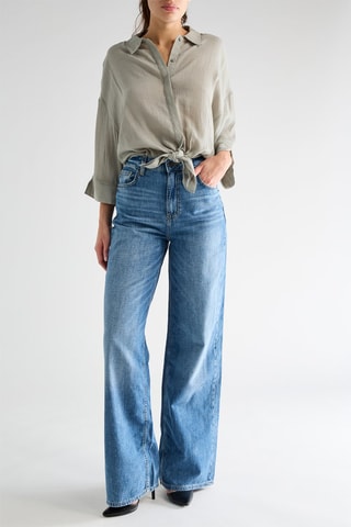 Vaquero flare de tiro alto Flavia - Azul marino