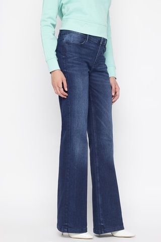 Calças de ganga skinny cintura subida - Azul-escuro