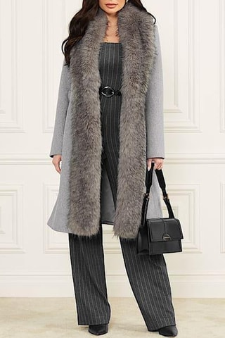 Abrigo de lana Valérie - Gris jaspeado